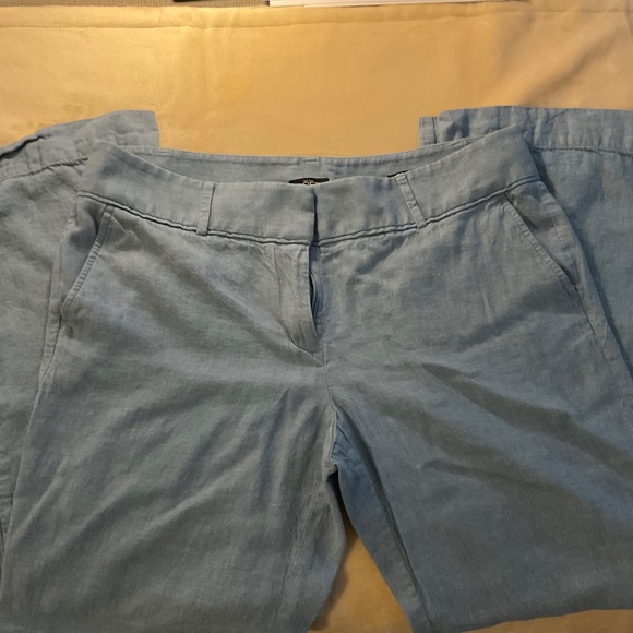 LOFT Pants - LOFT Marisa Blue Linen Blend Trousers – Size 12